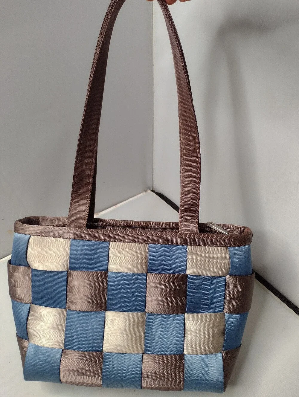 Harveys Seatbelt Bags Limited Edition #76 Tote Bag Blue Gray Shoulder Purse B2